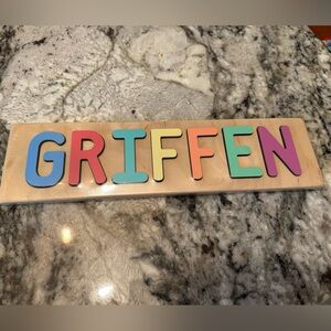 New custom wooden name puzzle: GRIFFEN